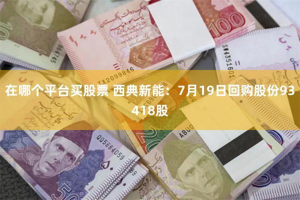 在哪个平台买股票 西典新能：7月19日回购股份93418股