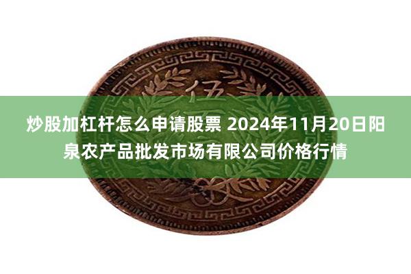 炒股加杠杆怎么申请股票 2024年11月20日阳泉农产品批发市场有限公司价格行情