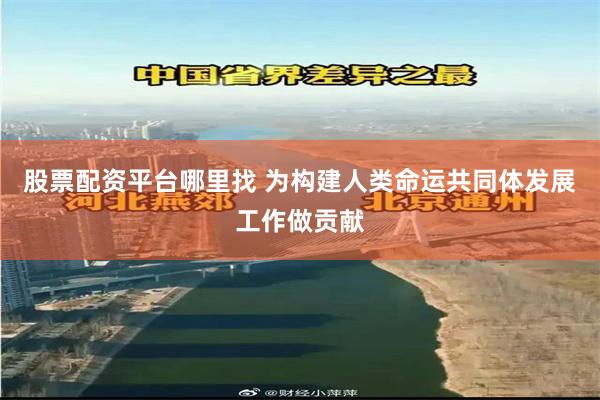 股票配资平台哪里找 为构建人类命运共同体发展工作做贡献