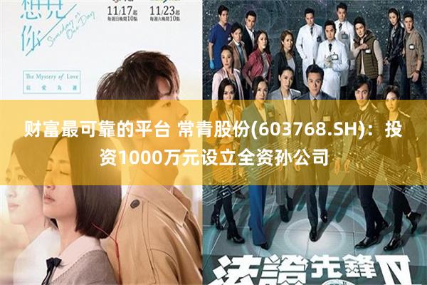 财富最可靠的平台 常青股份(603768.SH)：投资100